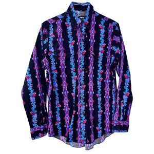 Vintage‎ Wrangler Cowboy Cut Single Stitch Southwestern Floral Aztec Long Sleeve